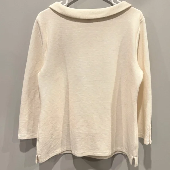 Talbots Cream Sabrina Portrait Collar Top - Picture 8 of 11